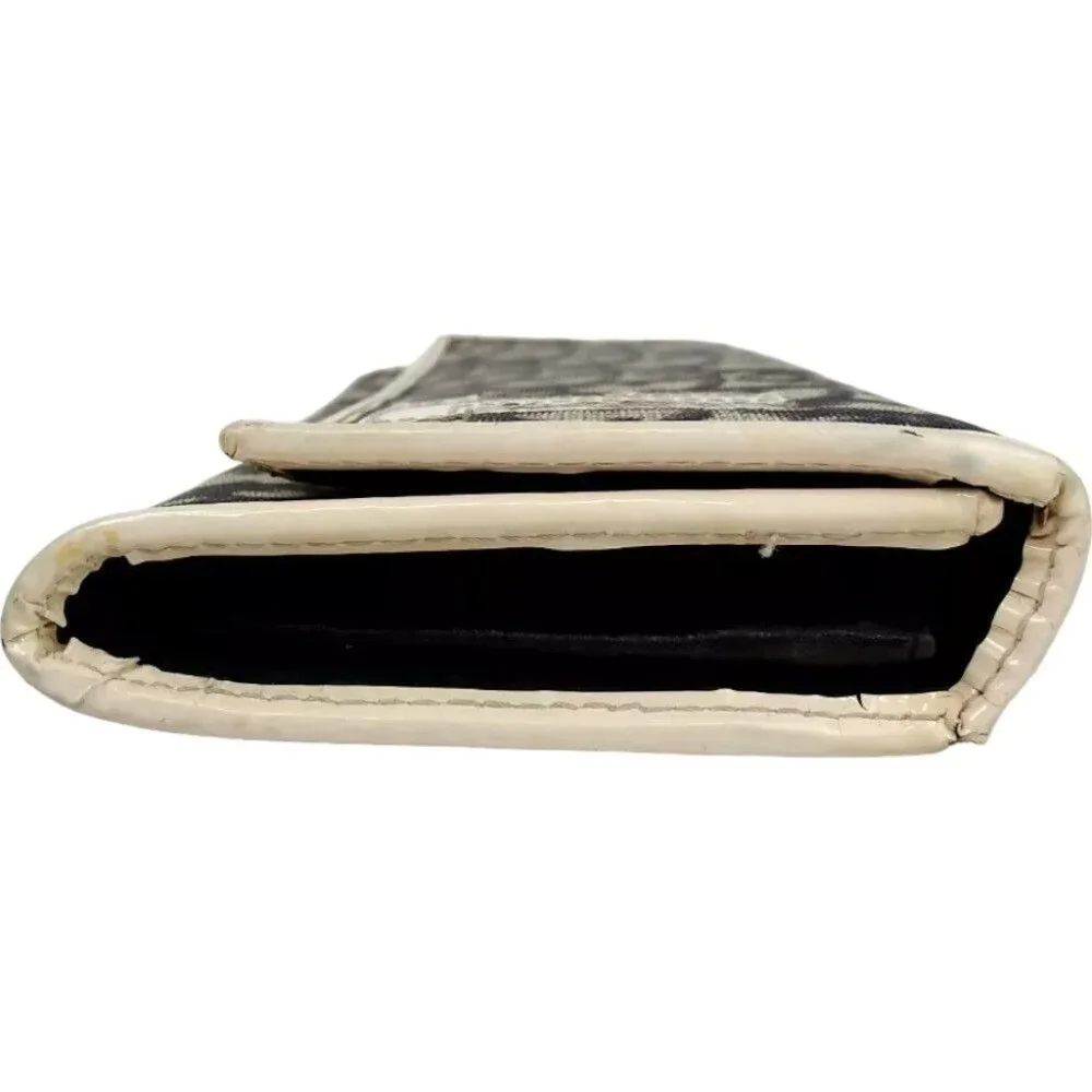 821133AM (V1) Christian Dior Wallet Long Trotter Flap Black PVC